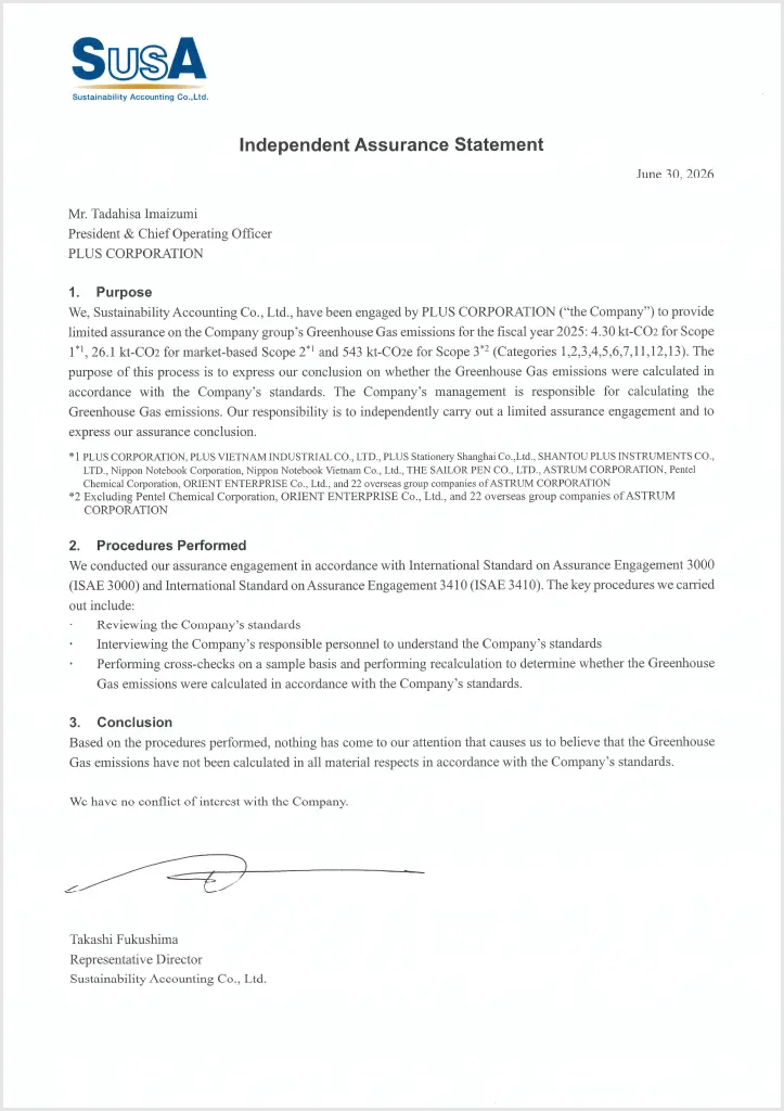 Independent third-party assurance report (Click to enlarge)