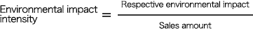 Environmental impact intensity = Respective environmental impact / Sales amount